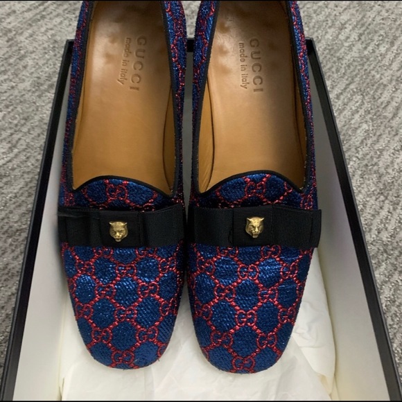 Gucci Blue and Red Loafers - Picture 4 of 8